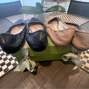 Leather Ballet Flats bundle - Black and Tan, used in very good condition